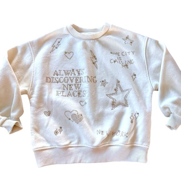 Zara Embellished City Is Calling Sweatshirt - Picture 1 of 5
